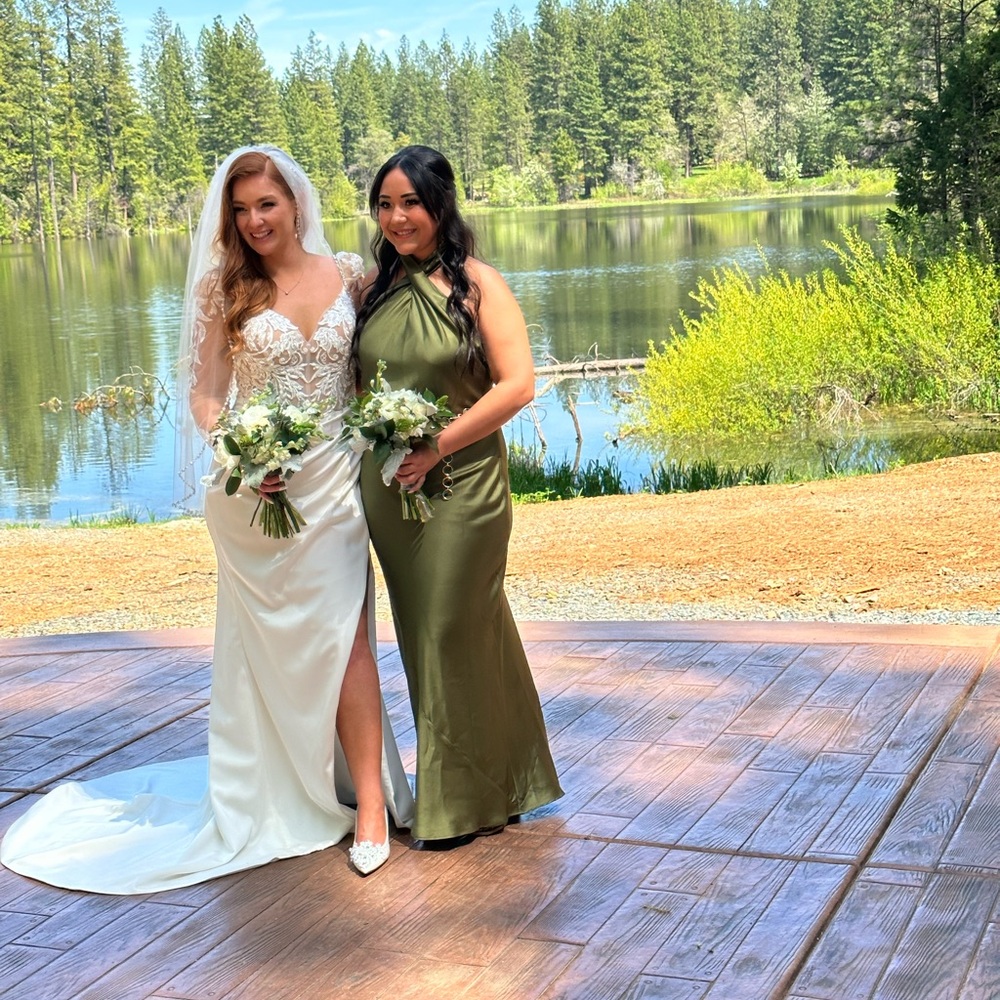 Show Me Your MuMu Olive Green Backless Dress- Jasmine Halter Maxi Dress